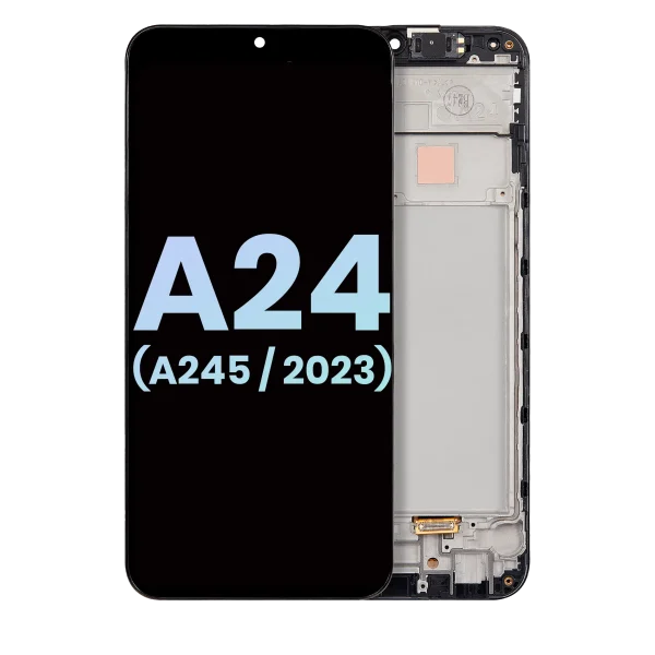 Samsung Galaxy A24 4G İle Uyumlu İçin Çerçeveli ekran (A245 2023) (Servis Paketi) (Tüm Renkler)  Orijinal Ekranı