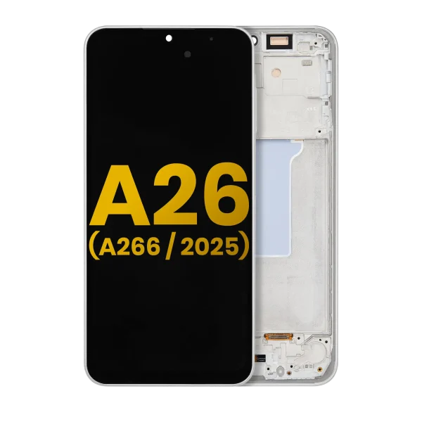 Samsung Galaxy A26 5G İle Uyumlu İçin Çerçeveli ekran (A266 2025) Orijinal (Beyaz)  Orijinal Ekranı