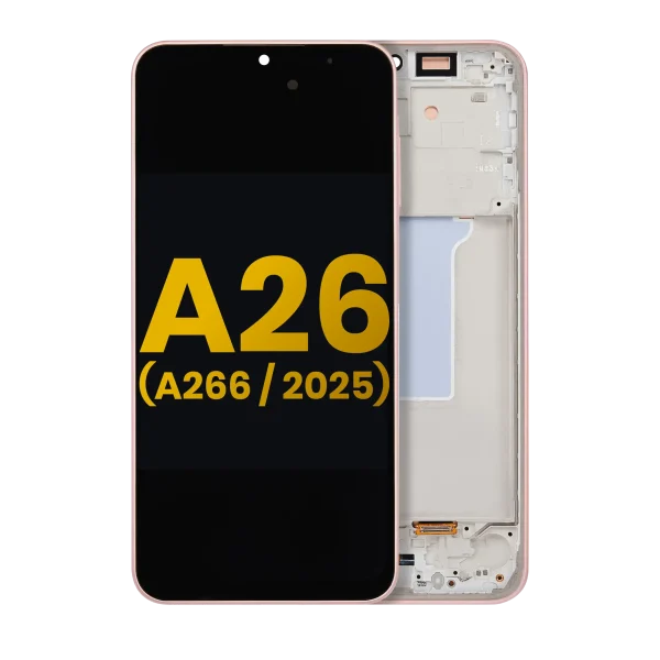 Samsung Galaxy A26 5G İle Uyumlu İçin Çerçeveli ekran (A266 2025) Orijinal (Şeftali Pembesi)  Orijinal Ekranı