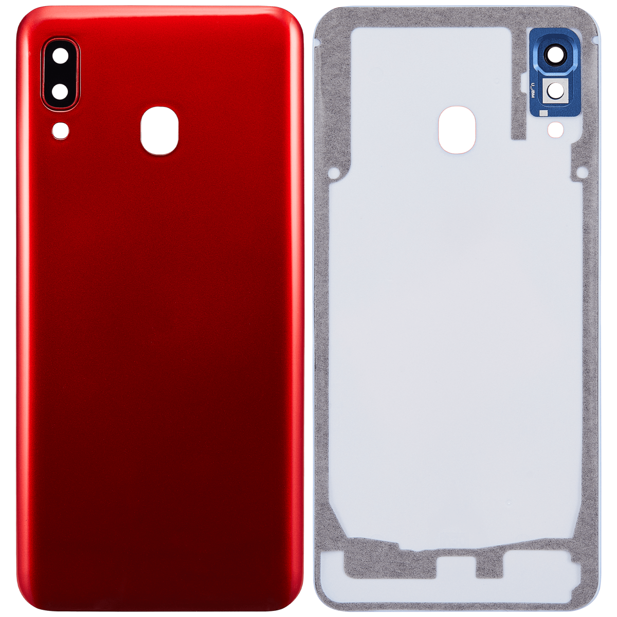 Samsung Galaxy A30 Arka İle Uyumlu Kapak Cam Kamera Lensli (A305 2019) (Aftermarket Plus) (Kırmızı) - Görsel 2