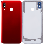 Samsung Galaxy A30 Arka İle Uyumlu Kapak Cam Kamera Lensli (A305 2019) (Aftermarket Plus) (Kırmızı) - Görsel 2