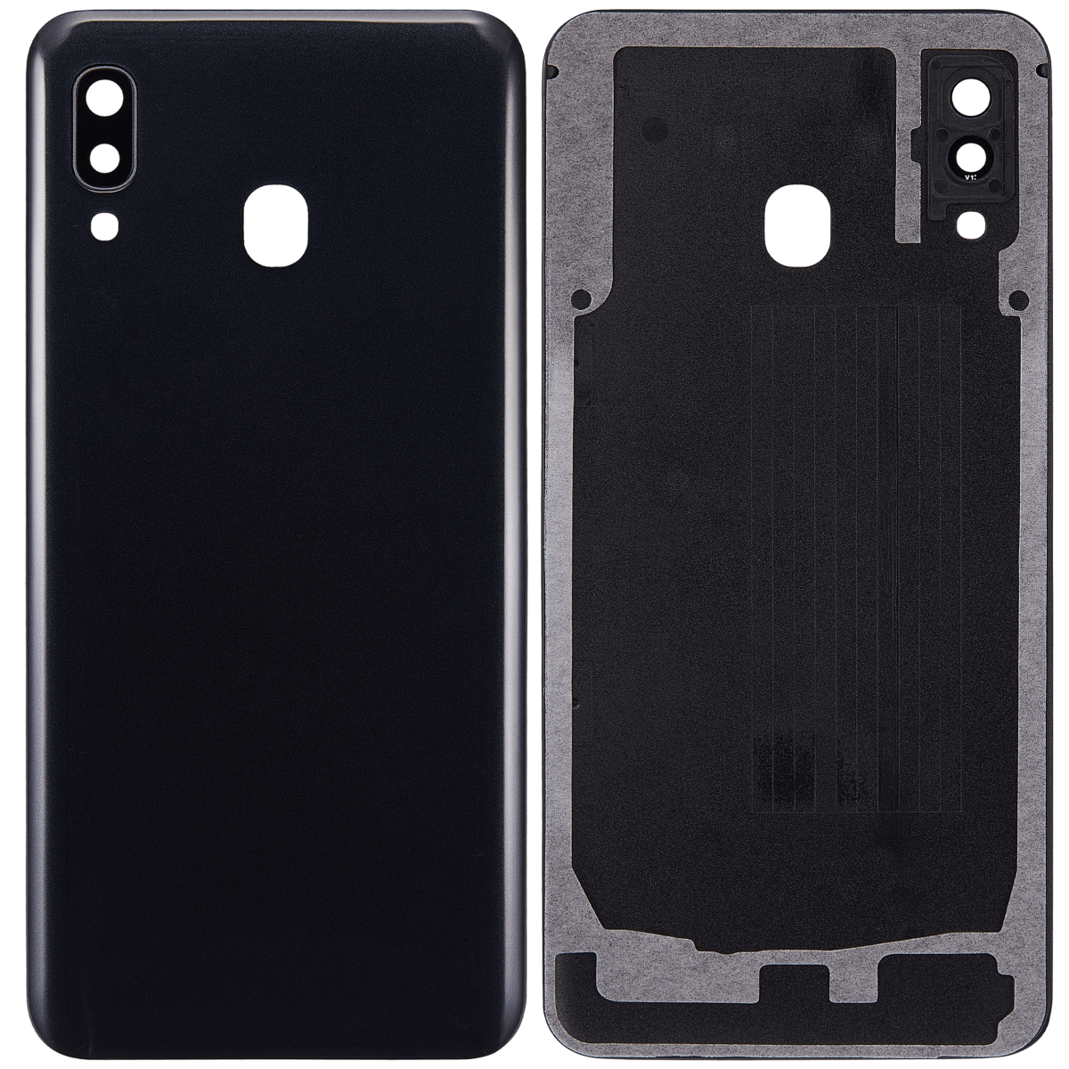 Samsung Galaxy A30 Arka İle Uyumlu Kapak Cam Kamera Lensli (A305 2019) (Aftermarket Plus) (Siyah) - Görsel 2