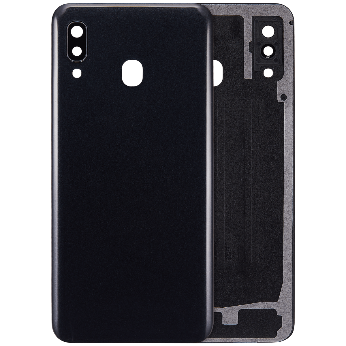 Samsung Galaxy A30 Arka İle Uyumlu Kapak Cam Kamera Lensli (A305 2019) (Aftermarket Plus) (Siyah) - Görsel 3