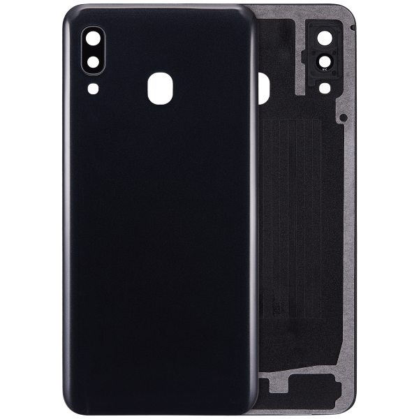 Samsung Galaxy A30 Arka İle Uyumlu Kapak Cam Kamera Lensli (A305 2019) (Aftermarket Plus) (Siyah)