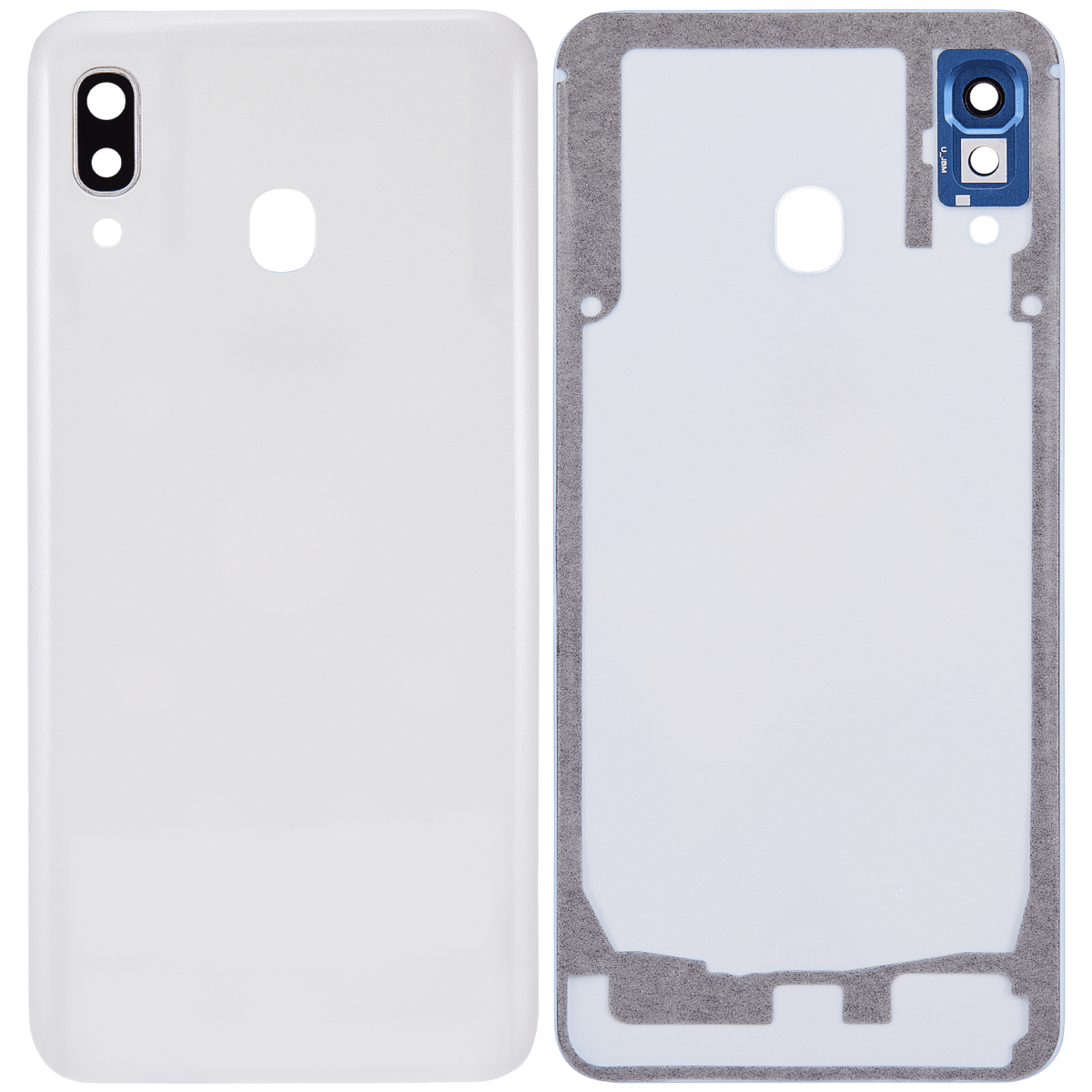Samsung Galaxy A30 Arka İle Uyumlu Kapak Camı Kamera Lensiyle Uyumlu (A305 2019) (Aftermarket Plus) (Beyaz) - Görsel 2