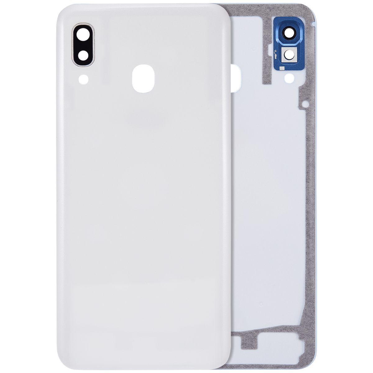 Samsung Galaxy A30 Arka İle Uyumlu Kapak Camı Kamera Lensiyle Uyumlu (A305 2019) (Aftermarket Plus) (Beyaz) - Görsel 3
