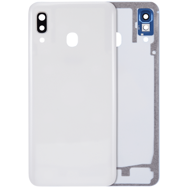 Samsung Galaxy A30 Arka İle Uyumlu Kapak Camı Kamera Lensiyle Uyumlu (A305 2019) (Aftermarket Plus) (Beyaz)