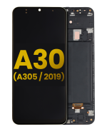 Samsung Galaxy A30 İle Uyumlu (A305 2019) Orijinal (Tüm Renkler) Çerçeveli ekran Orijinal Ekranı