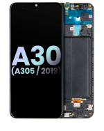Samsung Galaxy A30 İle Uyumlu (A305 2019) (Servis Paketi) (Tüm Renkler) Çerçeveli ekran Orijinal Ekranı