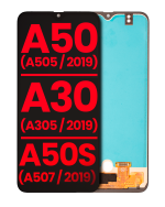 Samsung Galaxy A30 İle Uyumlu Çerçevesiz ekran Orijinal Ekranı (Parmak İzi Sensörlü) (A505 2019) A30 (A305 2019) A50s (A507 2019) (Tüm Modeller) (Tüm Renkler)