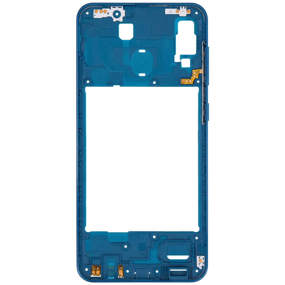 Samsung Galaxy A30 İle Uyumlu  Orta Çerçeve Kasası (A305 2019) (Aftermarket Plus) (Mavi) - Görsel 4