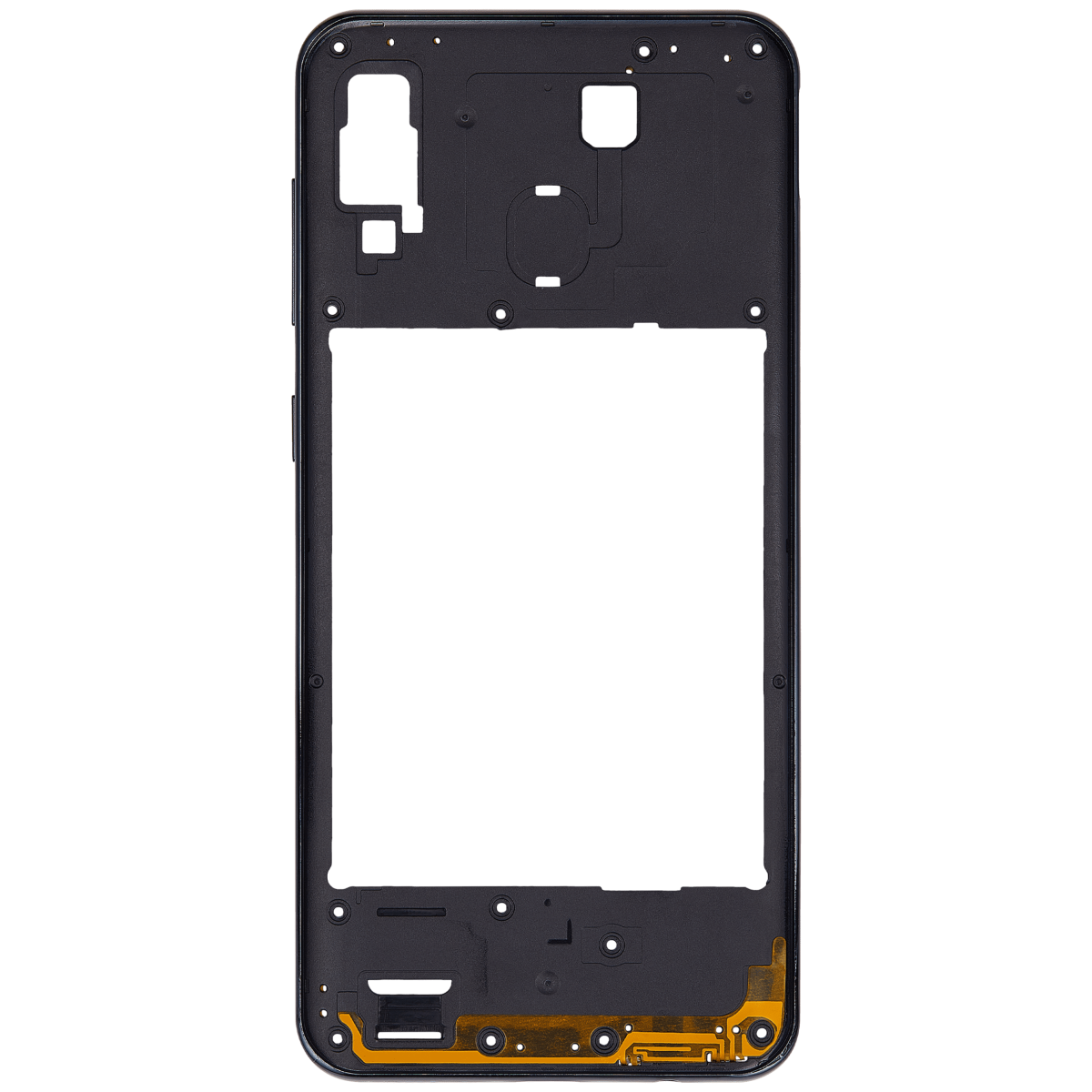 Samsung Galaxy A30 İle Uyumlu  Orta Çerçeve Kasası (A305 2019) (Aftermarket Plus) (Siyah) - Görsel 3