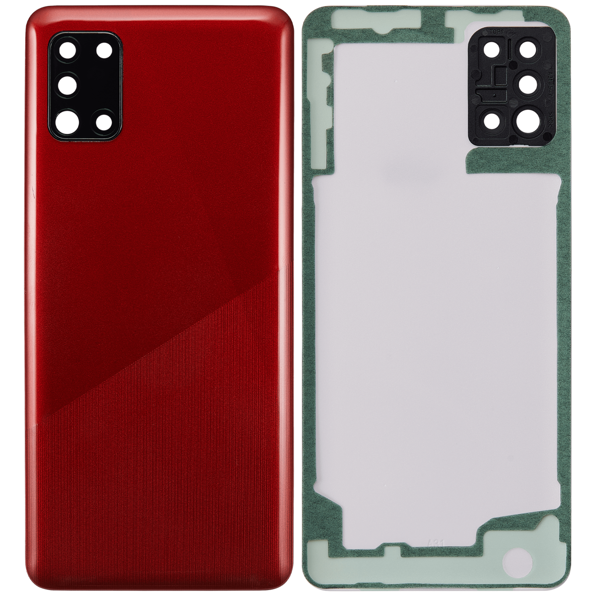 Samsung Galaxy A31 Arka İle Uyumlu Kapak Cam Kamera Lensli (A315 2020) (Aftermarket Plus) (Prism Crush Kırmızı) - Görsel 2