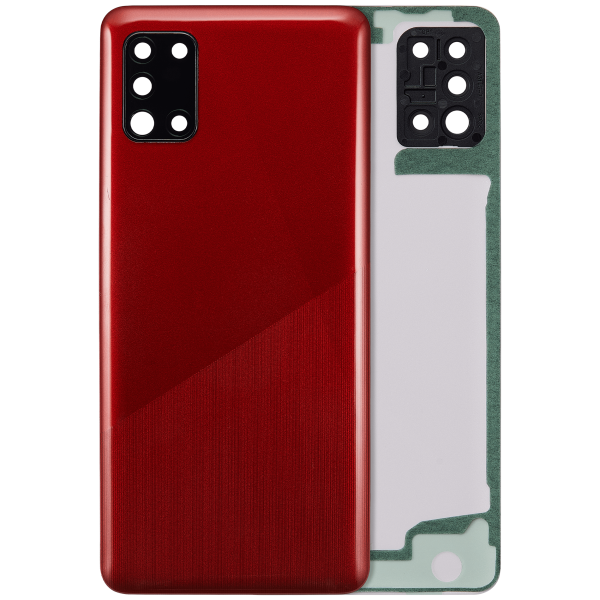 Samsung Galaxy A31 Arka İle Uyumlu Kapak Cam Kamera Lensli (A315 2020) (Aftermarket Plus) (Prism Crush Kırmızı)