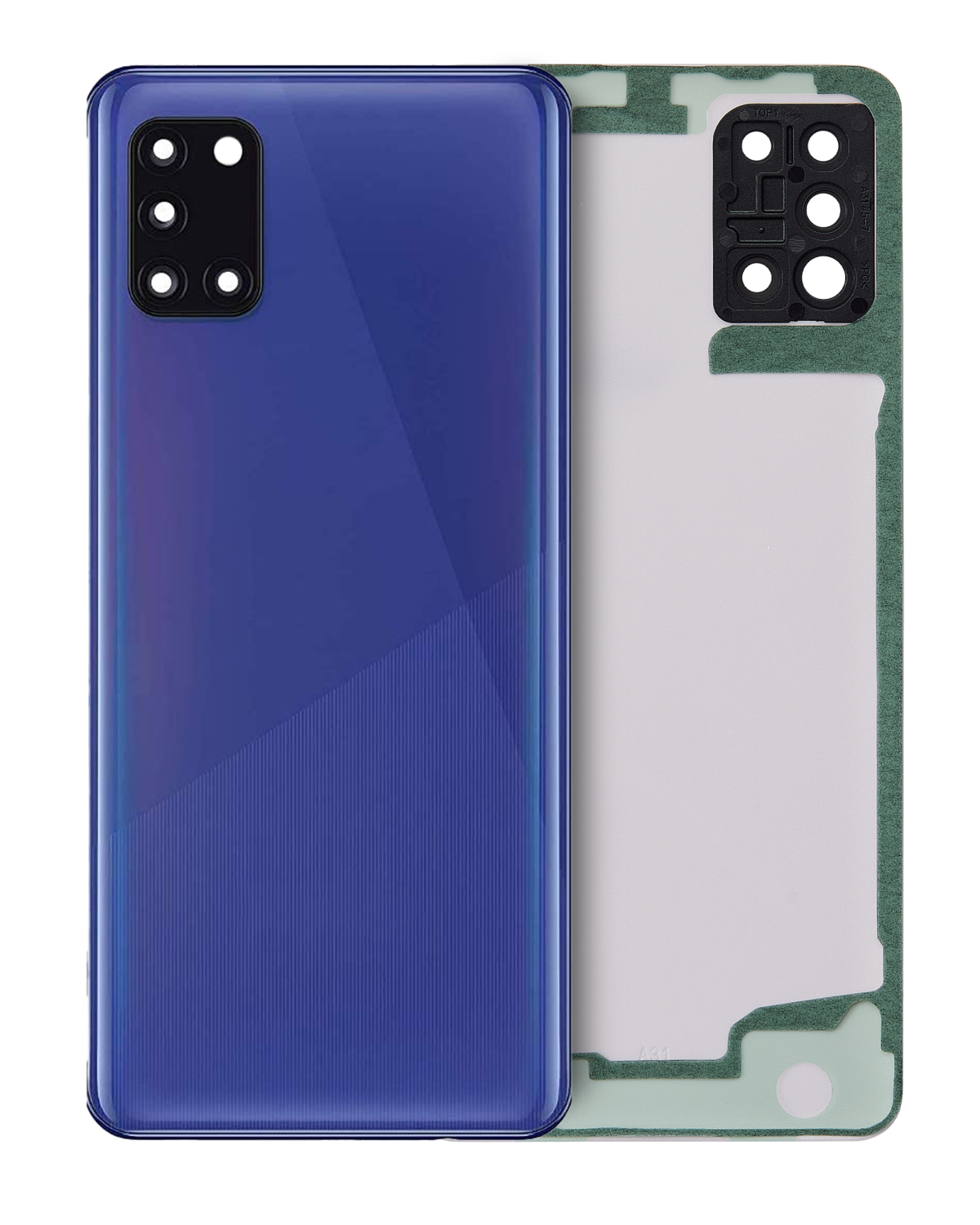 Samsung Galaxy A31 Arka İle Uyumlu Kapak Camı Kamera Lensiyle Uyumlu (A315 2020) (Servis Paketi) (Mavi)
