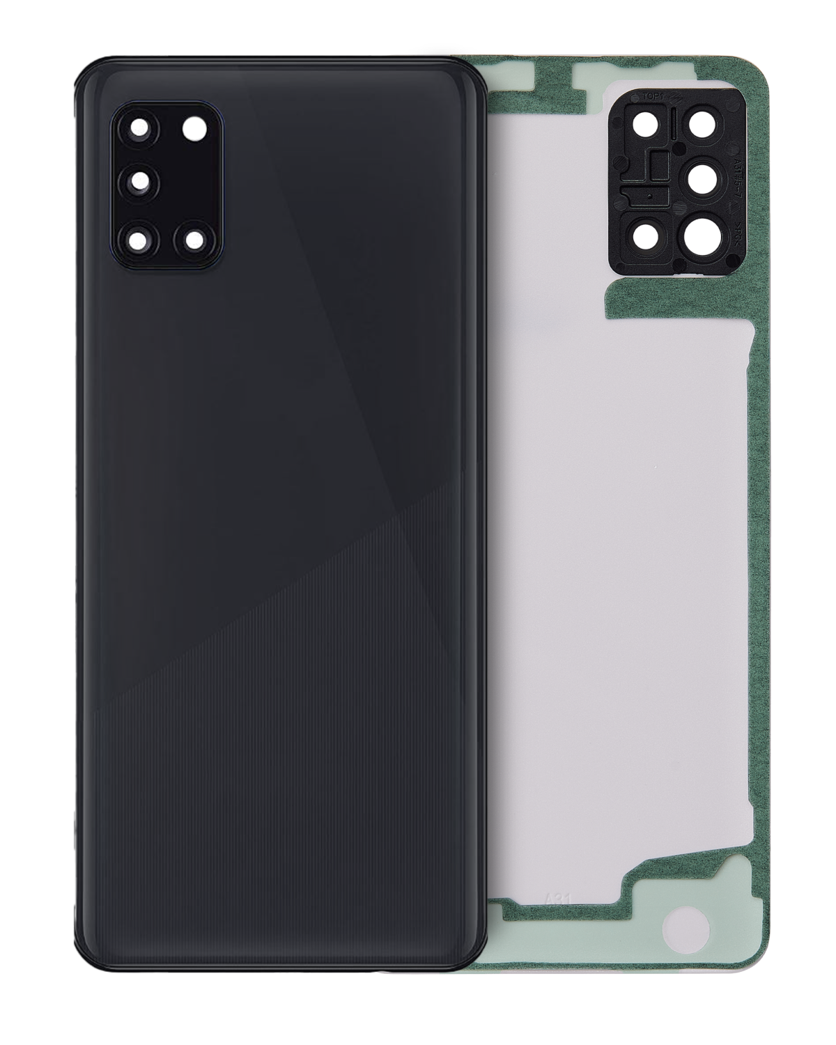 Samsung Galaxy A31 Arka İle Uyumlu Kapak Camı Kamera Lensiyle Uyumlu (A315 2020) (Servis Paketi) (Siyah)