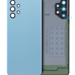 Samsung Galaxy A32 4G İle Uyumlu Arka Kapak Camı Kamera Lensiyle Uyumlu (A325 2021) (Servis Paketi) (Harika Mavi)