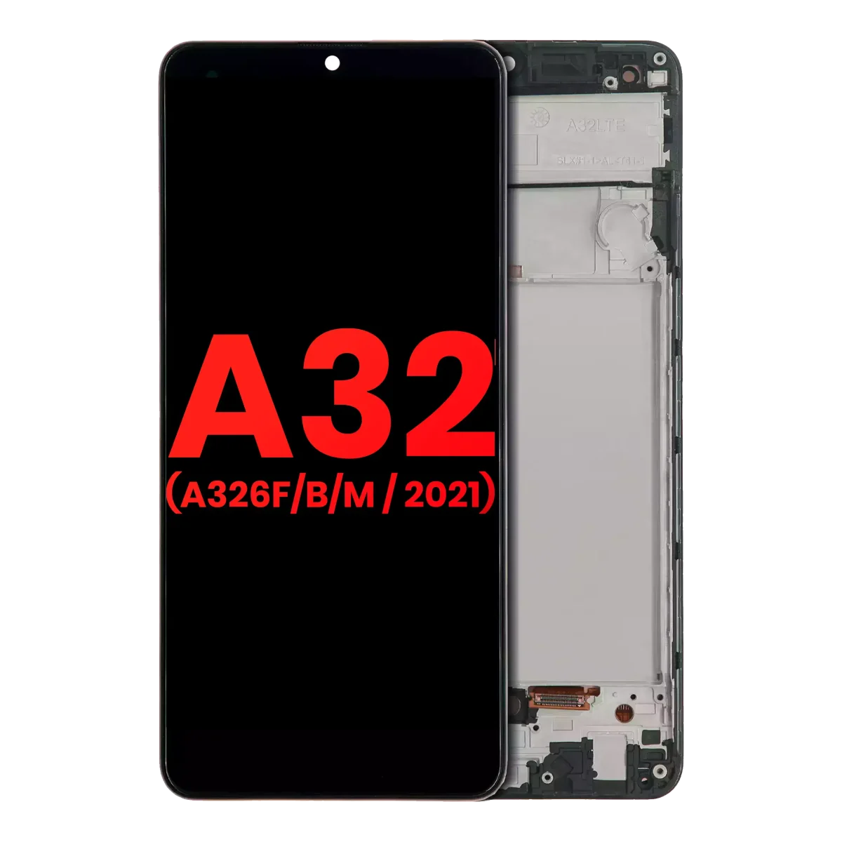 Samsung Galaxy A32 4G İle Uyumlu İçin Çerçeveli ekran (A325 2021) (Aftermarket Plus) (Harika Siyah)