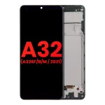 Samsung Galaxy A32 4G İle Uyumlu İçin Çerçeveli ekran (A325 2021) (Aftermarket Plus) (Harika Siyah)