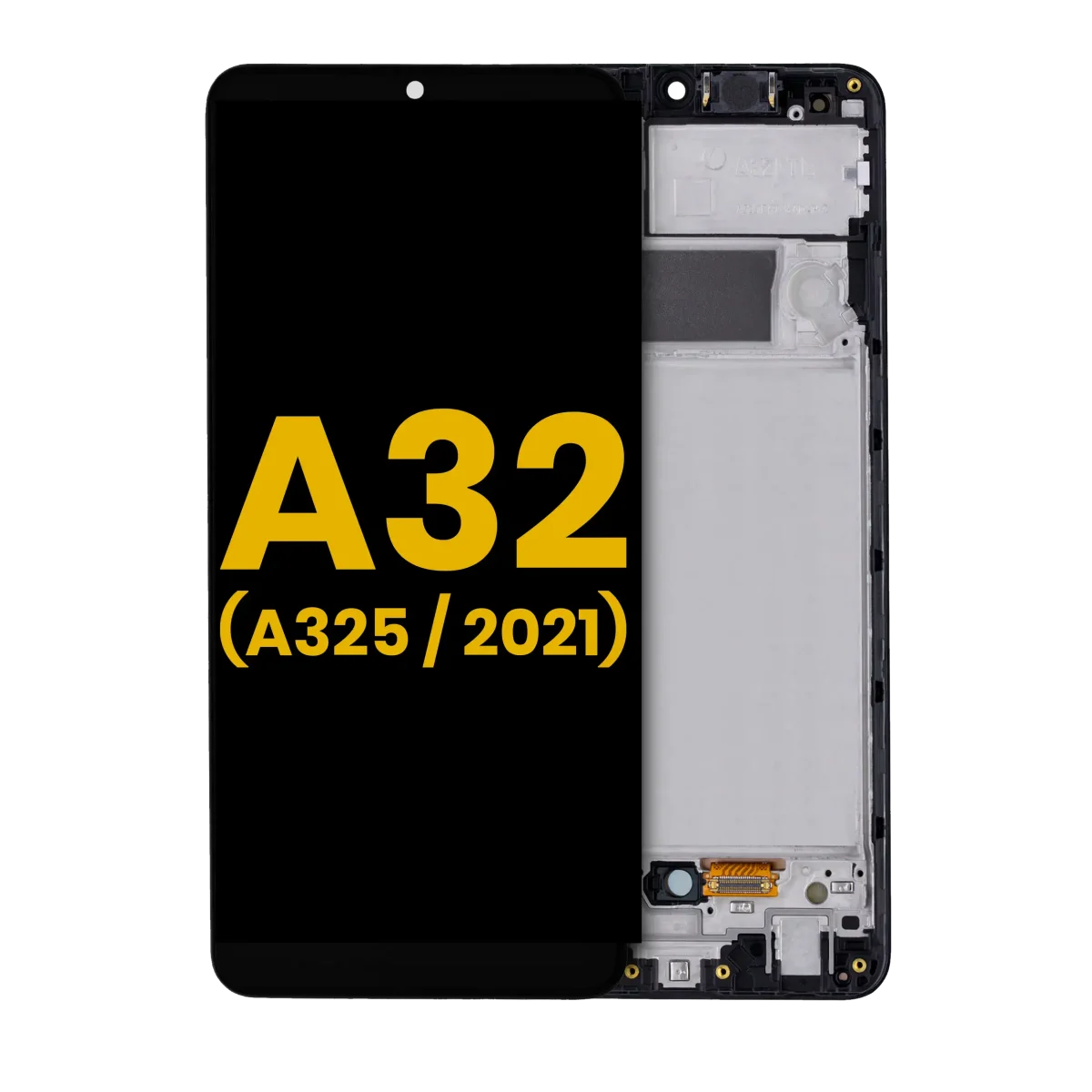 Samsung Galaxy A32 4G İle Uyumlu İçin Çerçeveli ekran (A325 2021) Orijinal (Harika Siyah)  Orijinal Ekranı