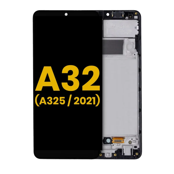 Samsung Galaxy A32 4G İle Uyumlu İçin Çerçeveli ekran (A325 2021) Orijinal (Harika Siyah)  Orijinal Ekranı