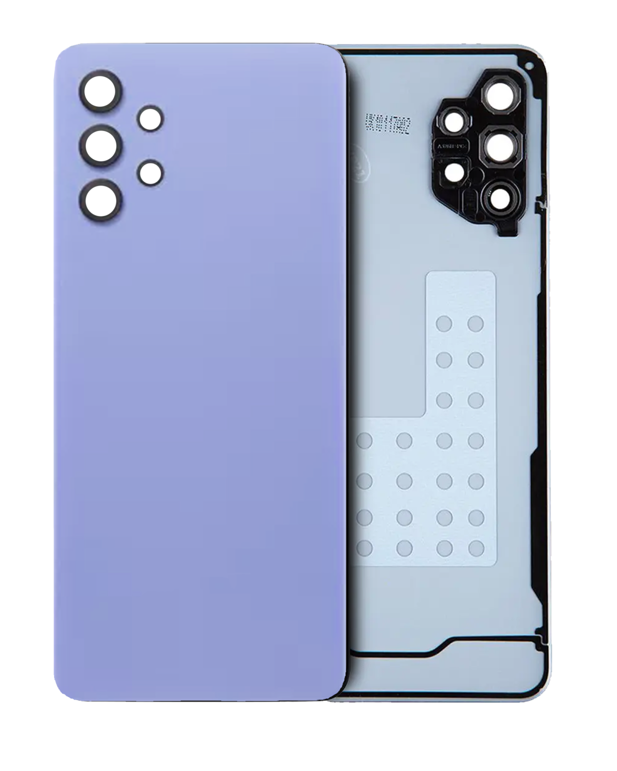 Samsung Galaxy A32 5G İle Uyumlu Arka Kapak Camı Kamera Lensiyle (A326 2021) (Servis Paketi) (Harika Menekşe)