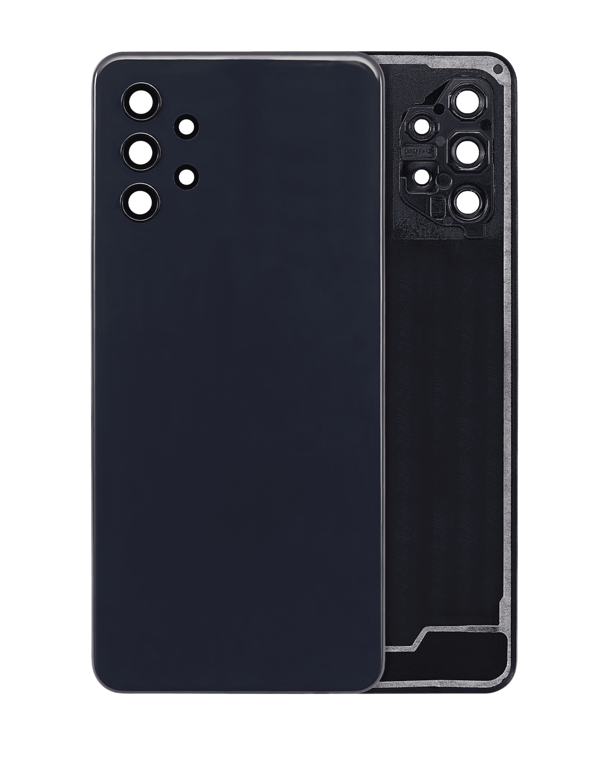 Samsung Galaxy A32 5G İle Uyumlu Arka Kapak Camı Kamera Lensiyle Uyumlu (A326 2021) (Aftermarket Plus) (Harika Siyah)