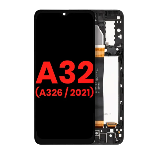 Samsung Galaxy A32 5G İle Uyumlu İçin Çerçeveli ekran (A326 2021) (Tüm Modeller) (Aftermarket Plus) (Harika Siyah)