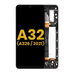 Samsung Galaxy A32 5G İle Uyumlu İçin Çerçeveli ekran (A326 2021) (Tüm Modeller) Orijinal (Harika Siyah)  LCD Ekranı