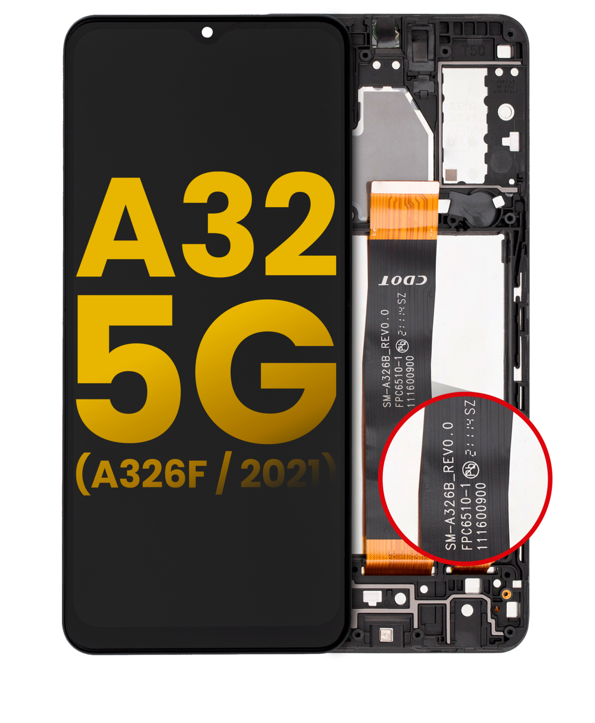 Samsung Galaxy A32 5G İle Uyumlu İçin Çerçeveli ekran (A326F/B/M/2021) (Uluslararası Çift Sim Modeli) (Servis Paketi) (Harika Siyah) - Görsel 5
