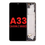 Samsung Galaxy A33 5G İle Uyumlu İçin Çerçeveli ekran (A336 2022) (Aftermarket Plus) (Siyah)  Orijinal Ekranı