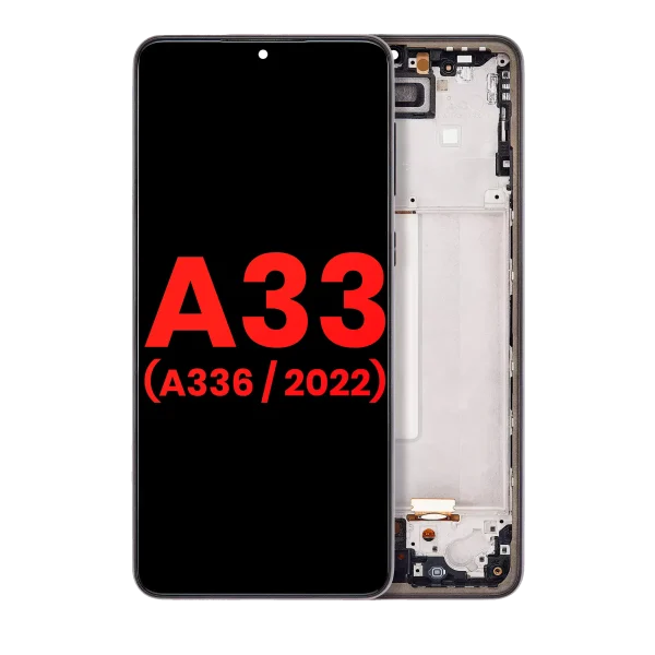 Samsung Galaxy A33 5G İle Uyumlu İçin Çerçeveli ekran (A336 2022) (Aftermarket Plus) (Siyah)  Orijinal Ekranı