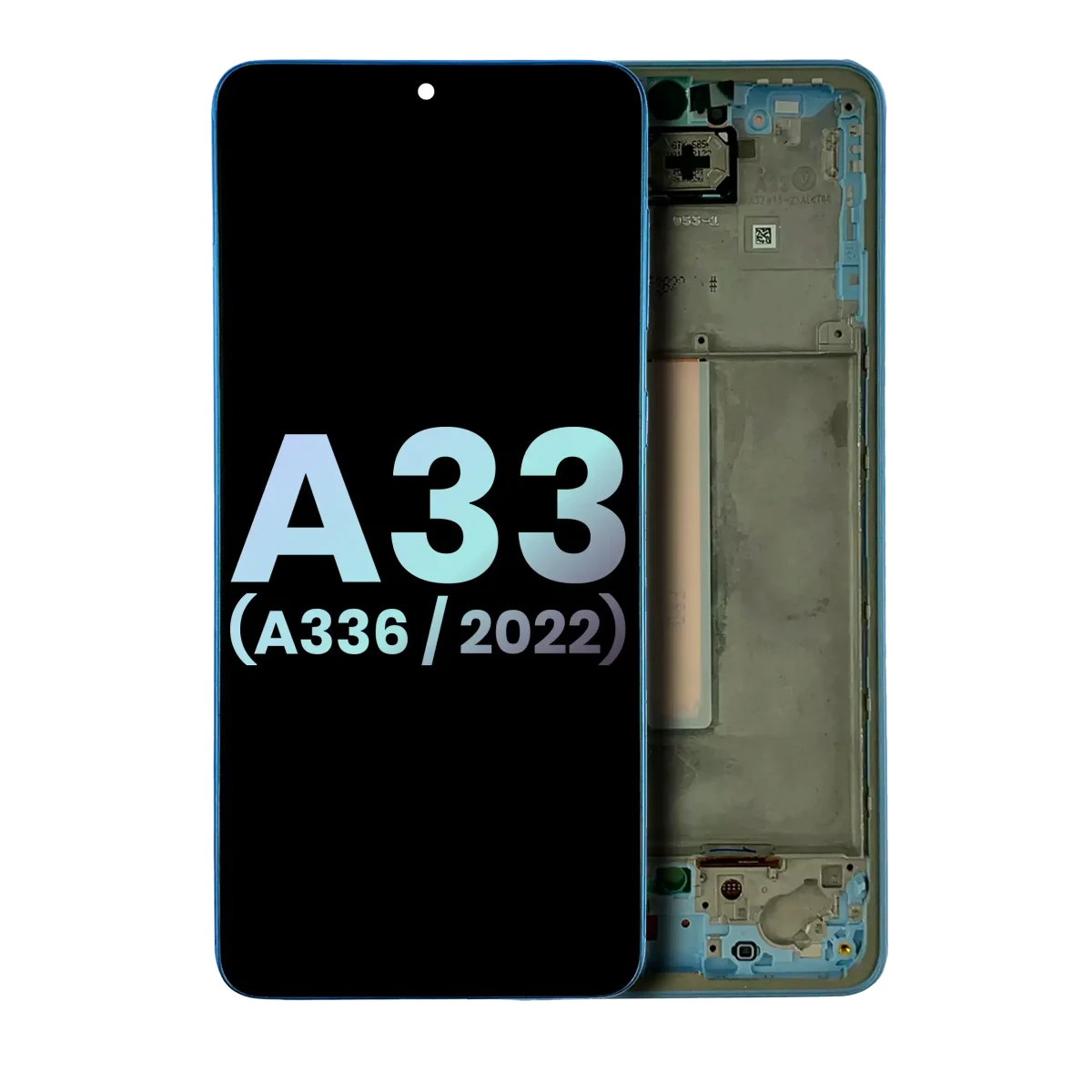 Samsung Galaxy A33 5G İle Uyumlu İçin Çerçeveli ekran (A336 2022) (Servis Paketi) (Mavi)  Orijinal Ekranı