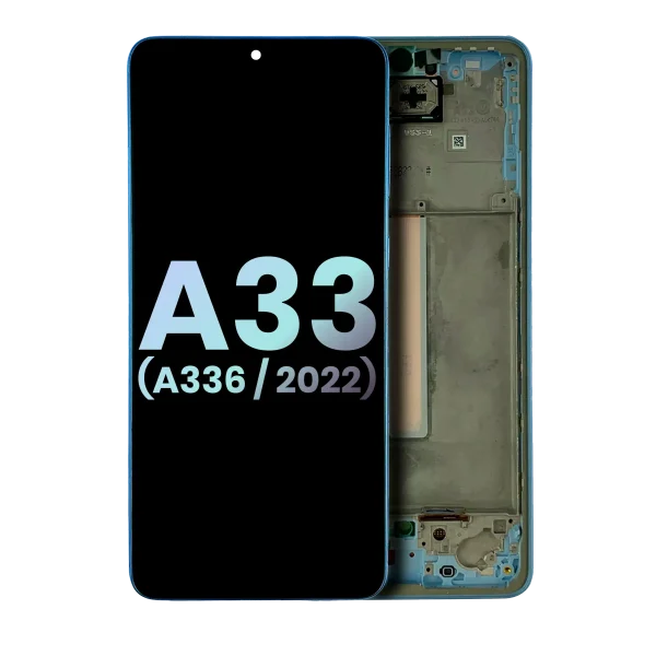 Samsung Galaxy A33 5G İle Uyumlu İçin Çerçeveli ekran (A336 2022) (Servis Paketi) (Mavi)  Orijinal Ekranı