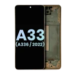 Samsung Galaxy A33 5G İle Uyumlu İçin Çerçeveli ekran (A336 2022) (Servis Paketi) (Şeftali)  Orijinal Ekranı