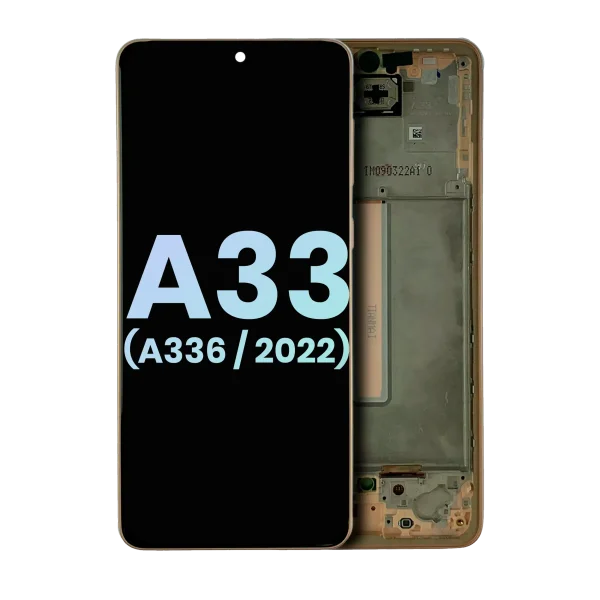 Samsung Galaxy A33 5G İle Uyumlu İçin Çerçeveli ekran (A336 2022) (Servis Paketi) (Şeftali)  Orijinal Ekranı