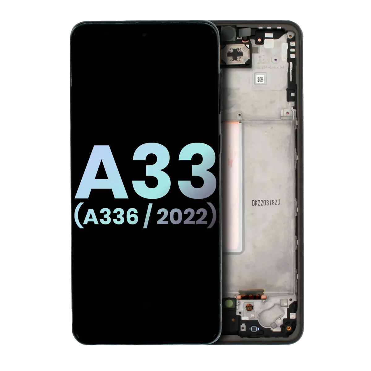 Samsung Galaxy A33 5G İle Uyumlu İçin Çerçeveli ekran (A336 2022) (Servis Paketi) (Siyah)  Orijinal Ekranı