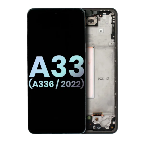 Samsung Galaxy A33 5G İle Uyumlu İçin Çerçeveli ekran (A336 2022) (Servis Paketi) (Siyah)  Orijinal Ekranı
