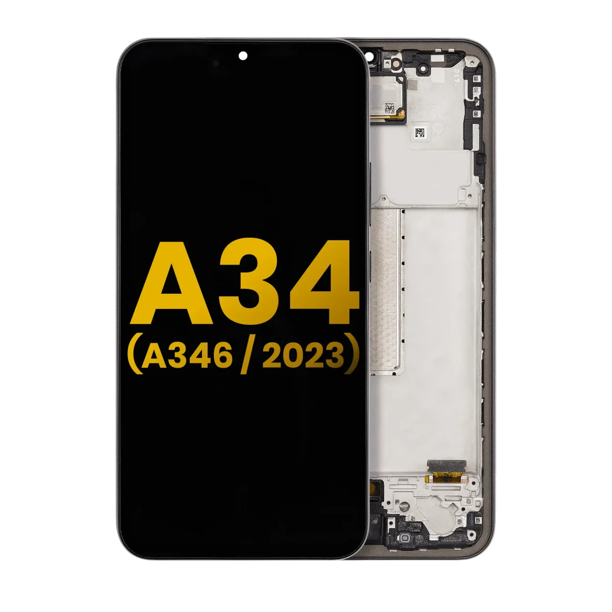 Samsung Galaxy A34 5G İle Uyumlu (A346 2023) Orijinal (Grafit) Çerçeveli ekran Orijinal Ekranı