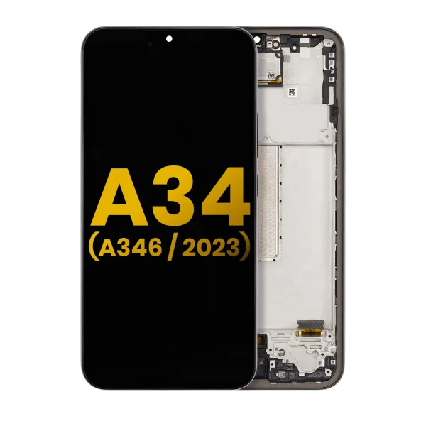 Samsung Galaxy A34 5G İle Uyumlu (A346 2023) Orijinal (Grafit) Çerçeveli ekran Orijinal Ekranı