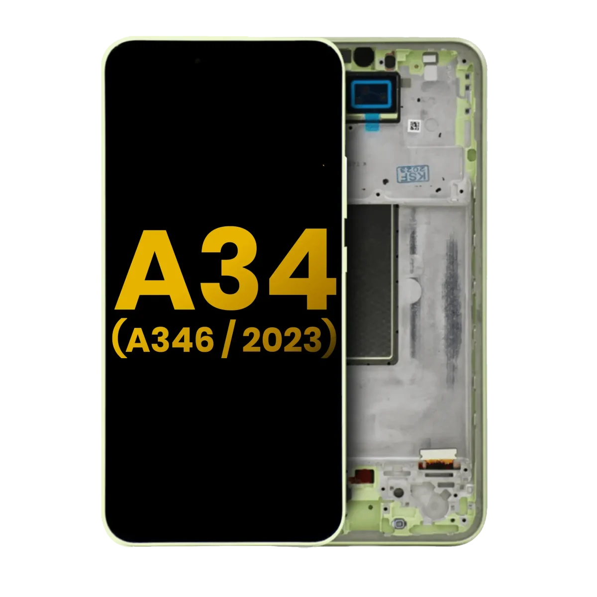 Samsung Galaxy A34 5G İle Uyumlu İçin Çerçeveli ekran (A346 2023) Orijinal (Lime)  Orijinal Ekranı