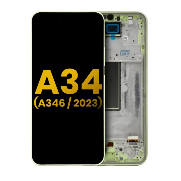 Samsung Galaxy A34 5G İle Uyumlu İçin Çerçeveli ekran (A346 2023) Orijinal (Lime)  Orijinal Ekranı