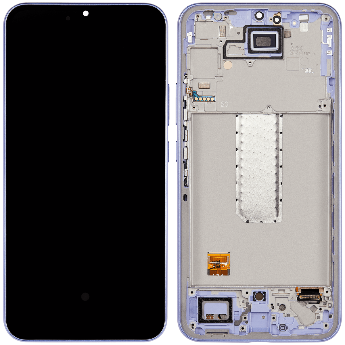 Samsung Galaxy A34 5G İle Uyumlu İçin Çerçeveli ekran (A346 2023) Orijinal (Menekşe)  Orijinal Ekranı - Görsel 2