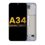 Samsung Galaxy A34 5G İle Uyumlu İçin Çerçeveli ekran (A346 2023) Orijinal (Menekşe)  Orijinal Ekranı