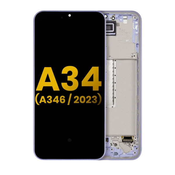 Samsung Galaxy A34 5G İle Uyumlu İçin Çerçeveli ekran (A346 2023) Orijinal (Menekşe)  Orijinal Ekranı