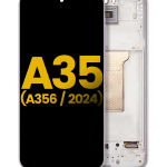 Samsung Galaxy A35 5G İle Uyumlu İçin Çerçeveli ekran (A356 2024) Orijinal (Leylak)  Orijinal Ekranı