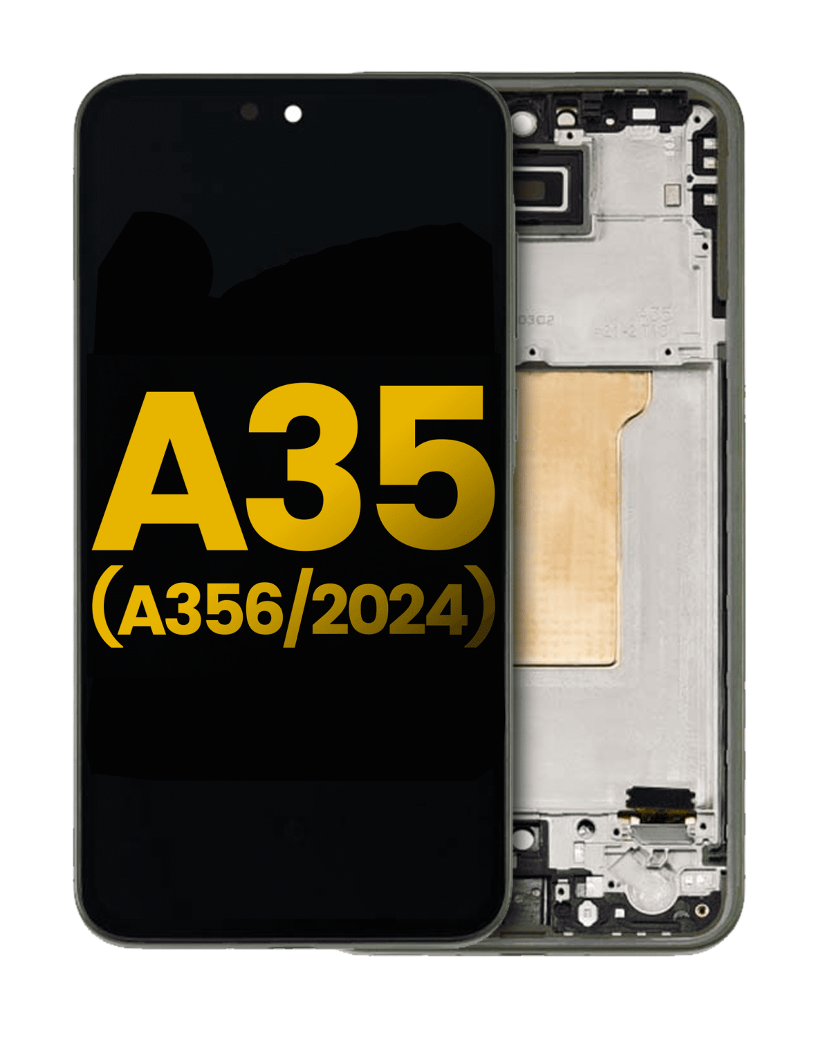 Samsung Galaxy A35 5G İle Uyumlu İçin Çerçeveli ekran (A356 2024) Orijinal (Limon)  Orijinal Ekranı