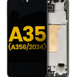 Samsung Galaxy A35 5G İle Uyumlu İçin Çerçeveli ekran (A356 2024) Orijinal (Limon)  Orijinal Ekranı