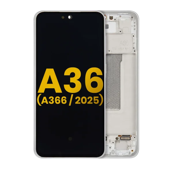 Samsung Galaxy A36 5G İle Uyumlu İçin Çerçeveli ekran (A366 2025) Orijinal (Beyaz)  Orijinal Ekranı