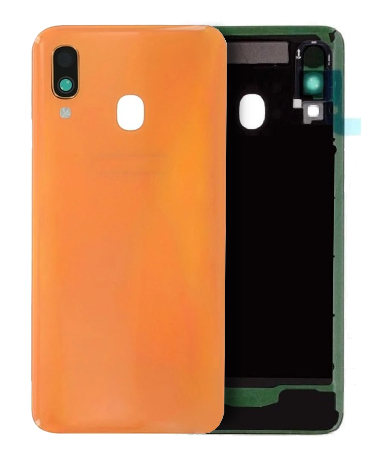Samsung Galaxy A40 Arka İle Uyumlu Kapak Camı Kamera Lensiyle Uyumlu (A405 2019) (Servis Paketi) (Turuncu)